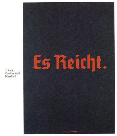 Plakat: Es Reicht. © Caroline Halff