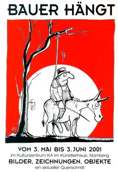 Karikatur von Mann auf Esel, © Gerd Bauer